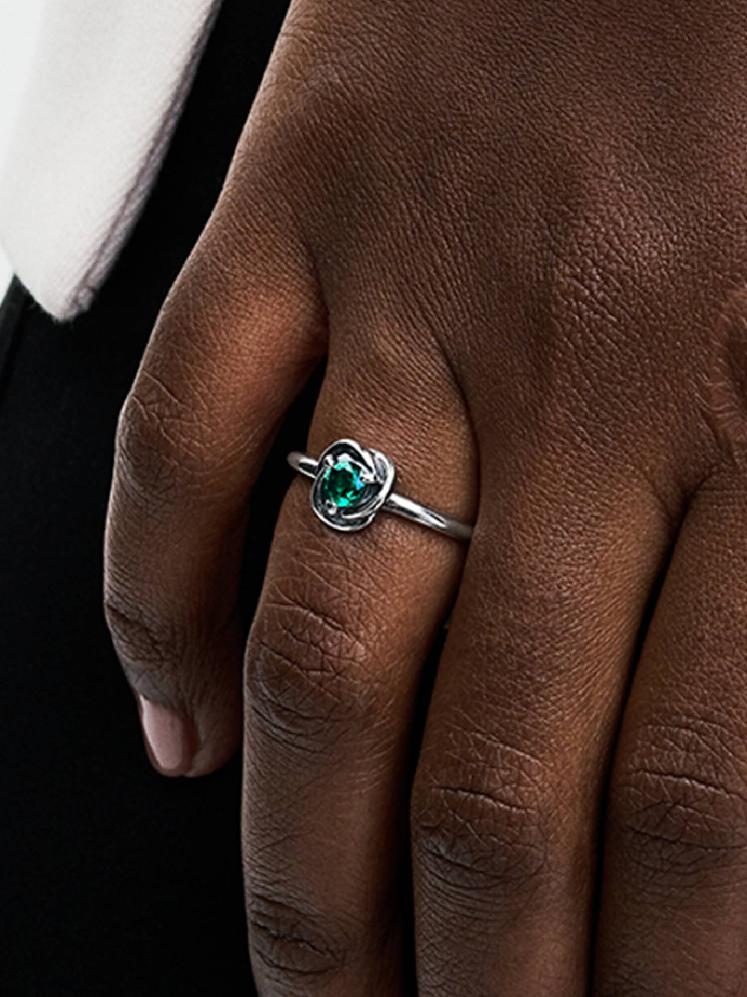 Bague Cercle éternel vert royal de mai