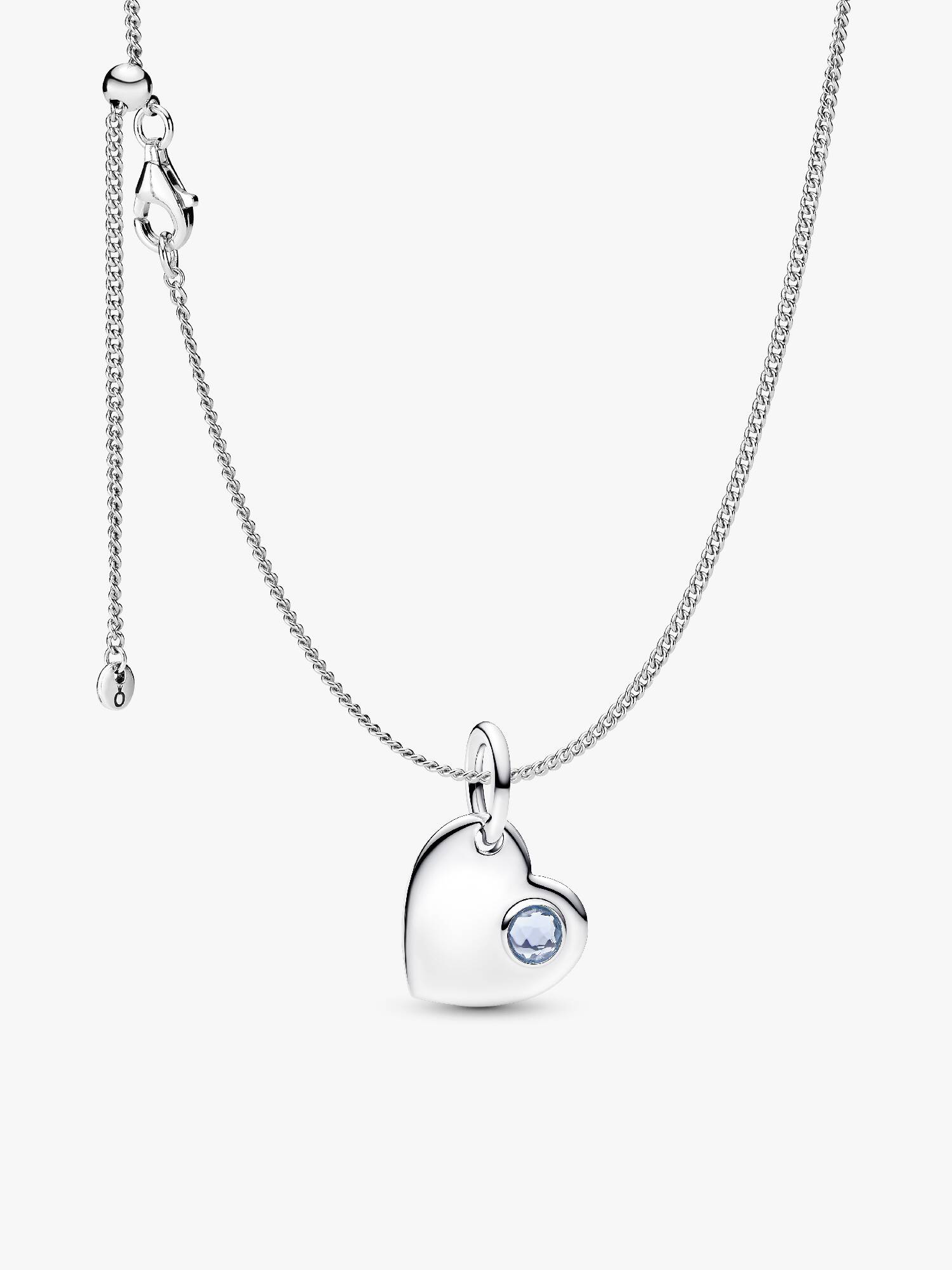 Collier à pendentif Cœur avec pierre de naissance de mars