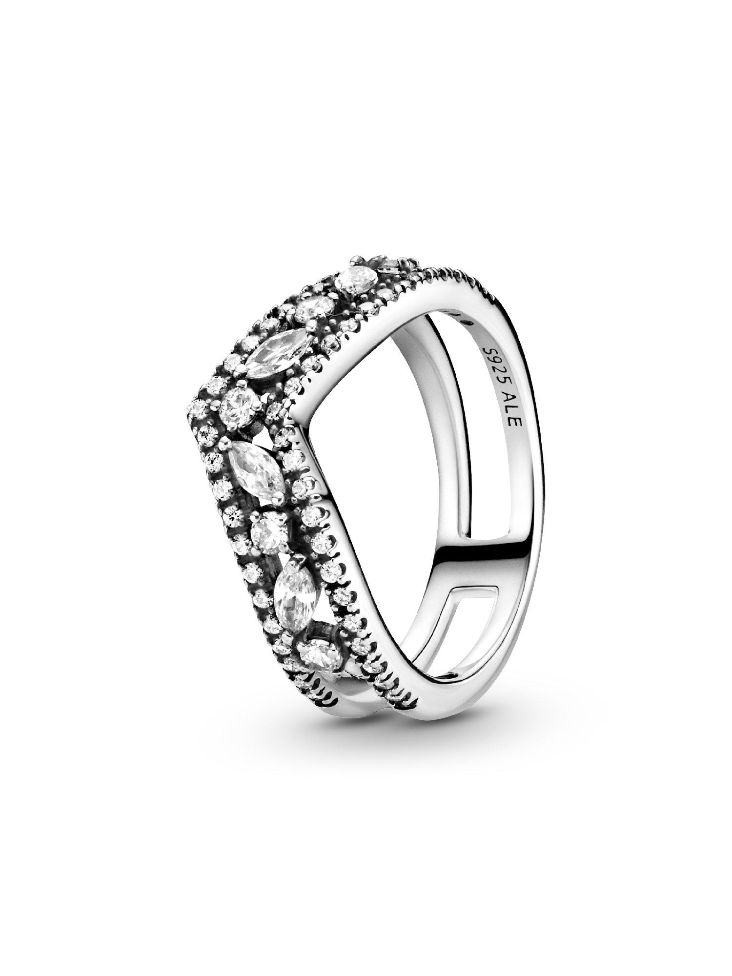 Bague Chevron double marquise scintillante