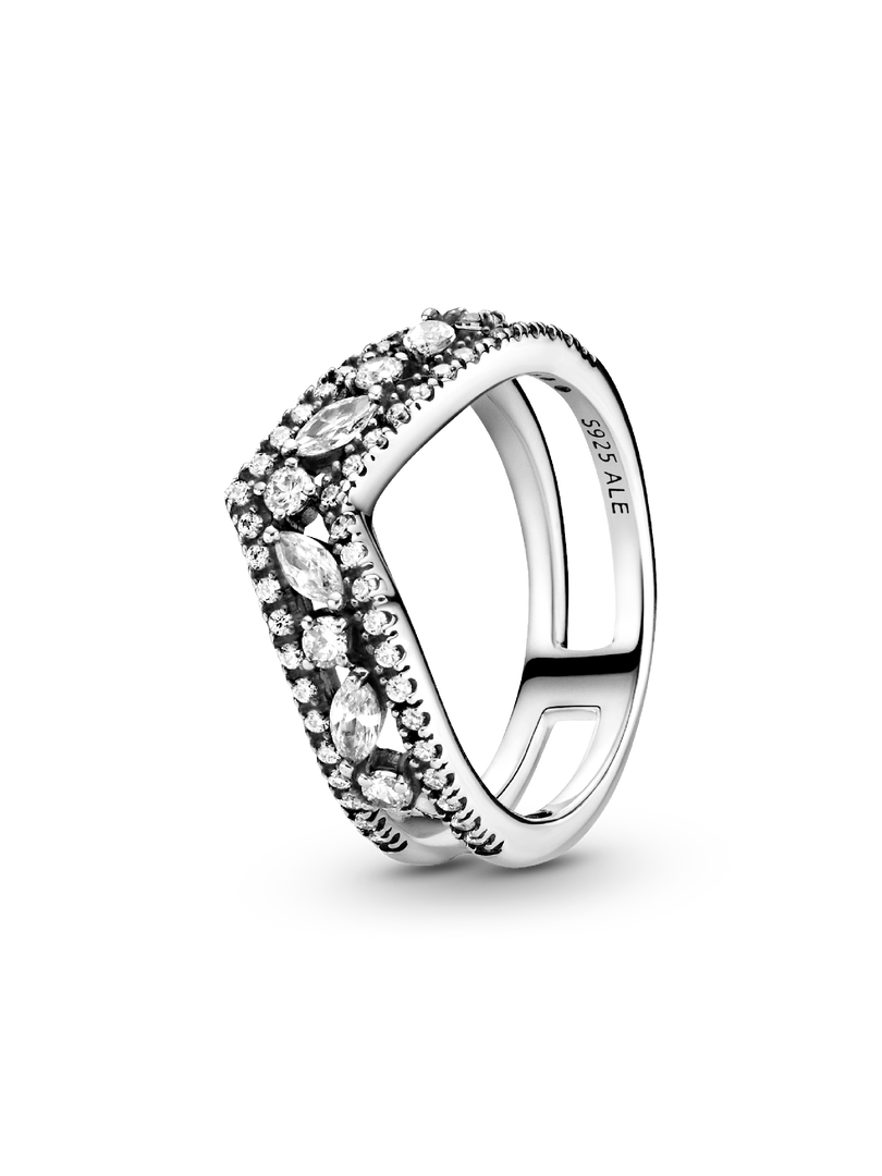 Bague Chevron double marquise scintillante