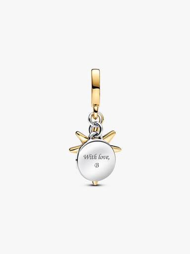 Charm-pendentif à graver Étoile du Nord avec diamant cultivé en laboratoire