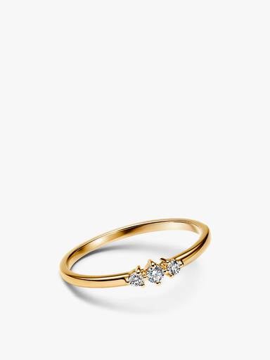 Ensemble de bagues bicolores pavés à diamants cultivés en laboratoire