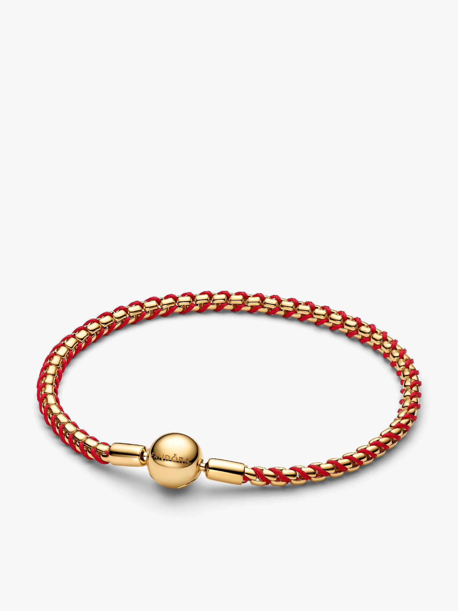 Bracelet à chaîne serpentine avec cordon rouge