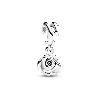 Charm-pendentif Rose blanche en fleur
