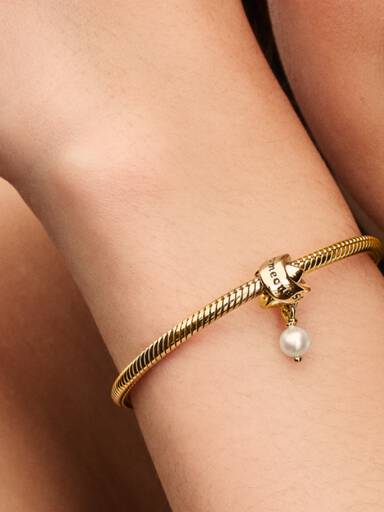 FINAL SALE - Treated Freshwater Cultured Pearl Ribbon Charm
