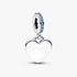 Charm-pendentif gravable Cœur avec pierre bleue Charm-pendentif gravable Cœur avec pierre bleue