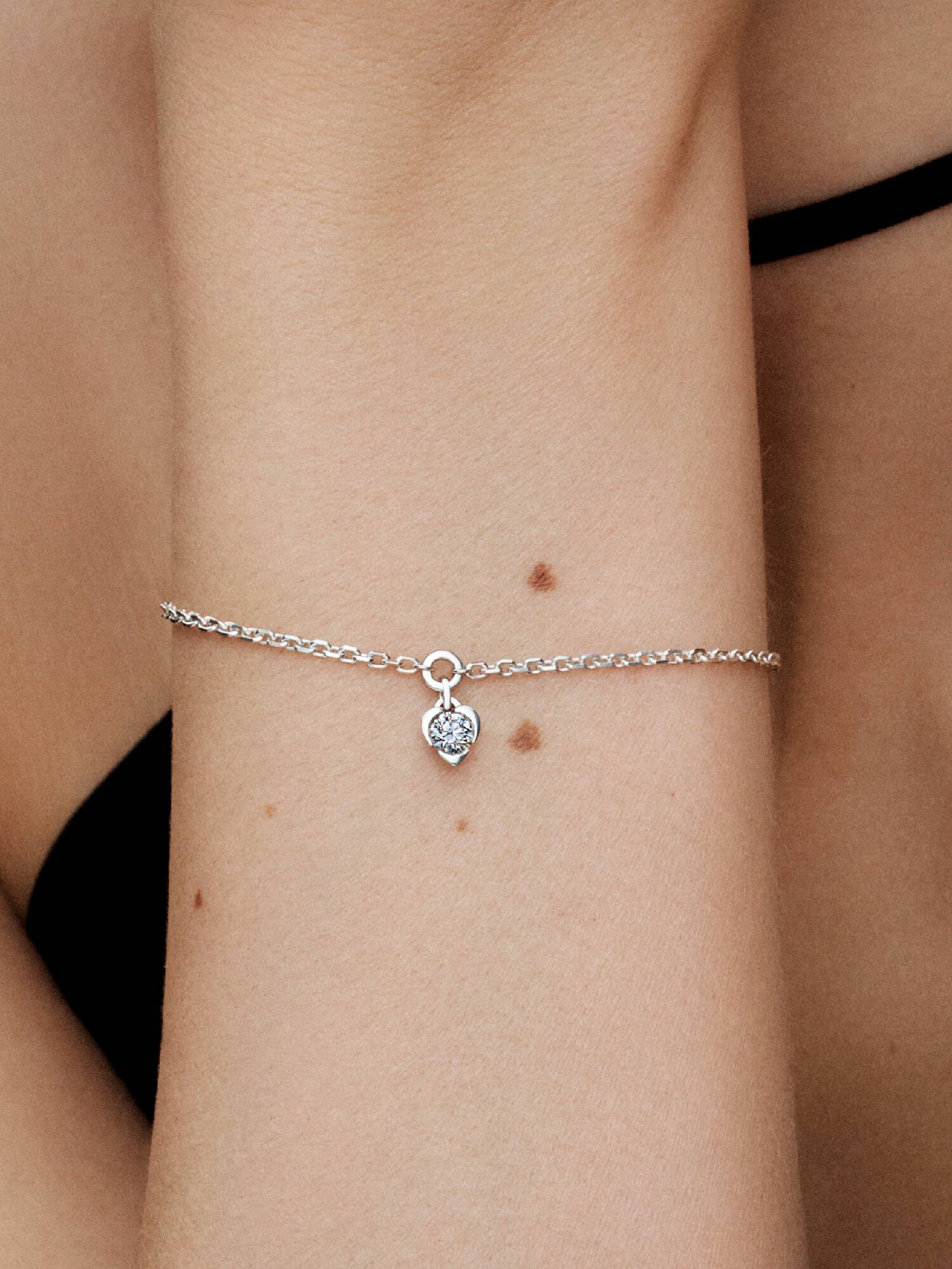 VENTE FINALE -  Bracelet en chaîne à diamant cultivé en laboratoire en forme de cœur Pandora Talisman