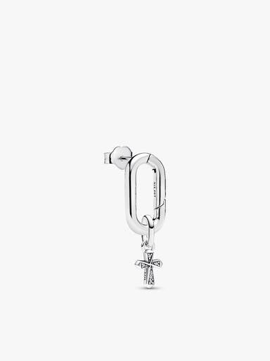 Mini Cross Single Dangle Charm Earring