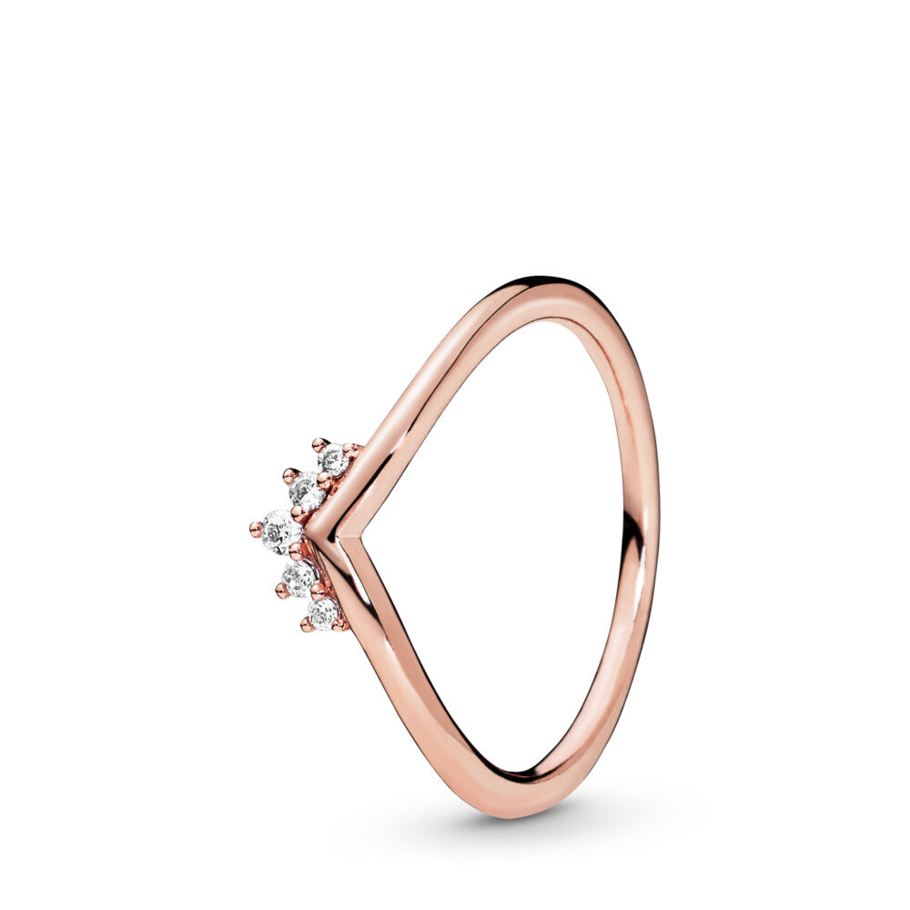 Tiara Wishbone Ring | Rose gold plated 
