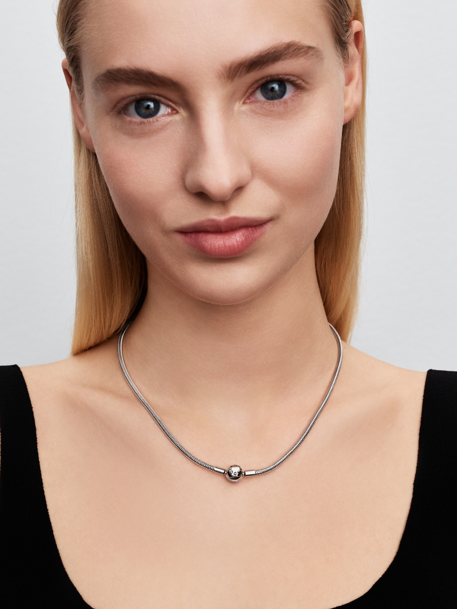 Pandora Moments Snake Chain Necklace, Platinum Plated