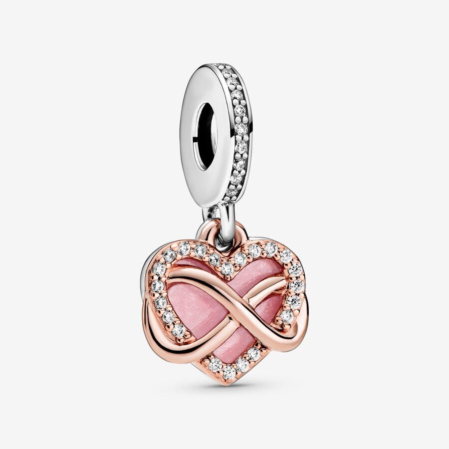 Sparkling Infinity Heart Dangle Charm image number 0