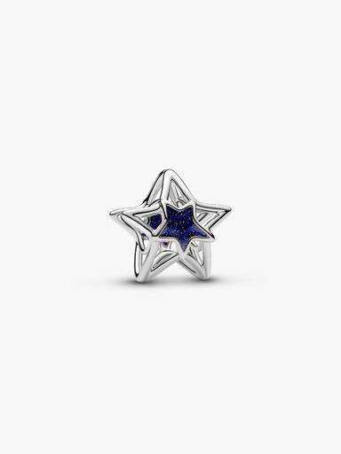 Star Openwork Charm, Platinum Plated