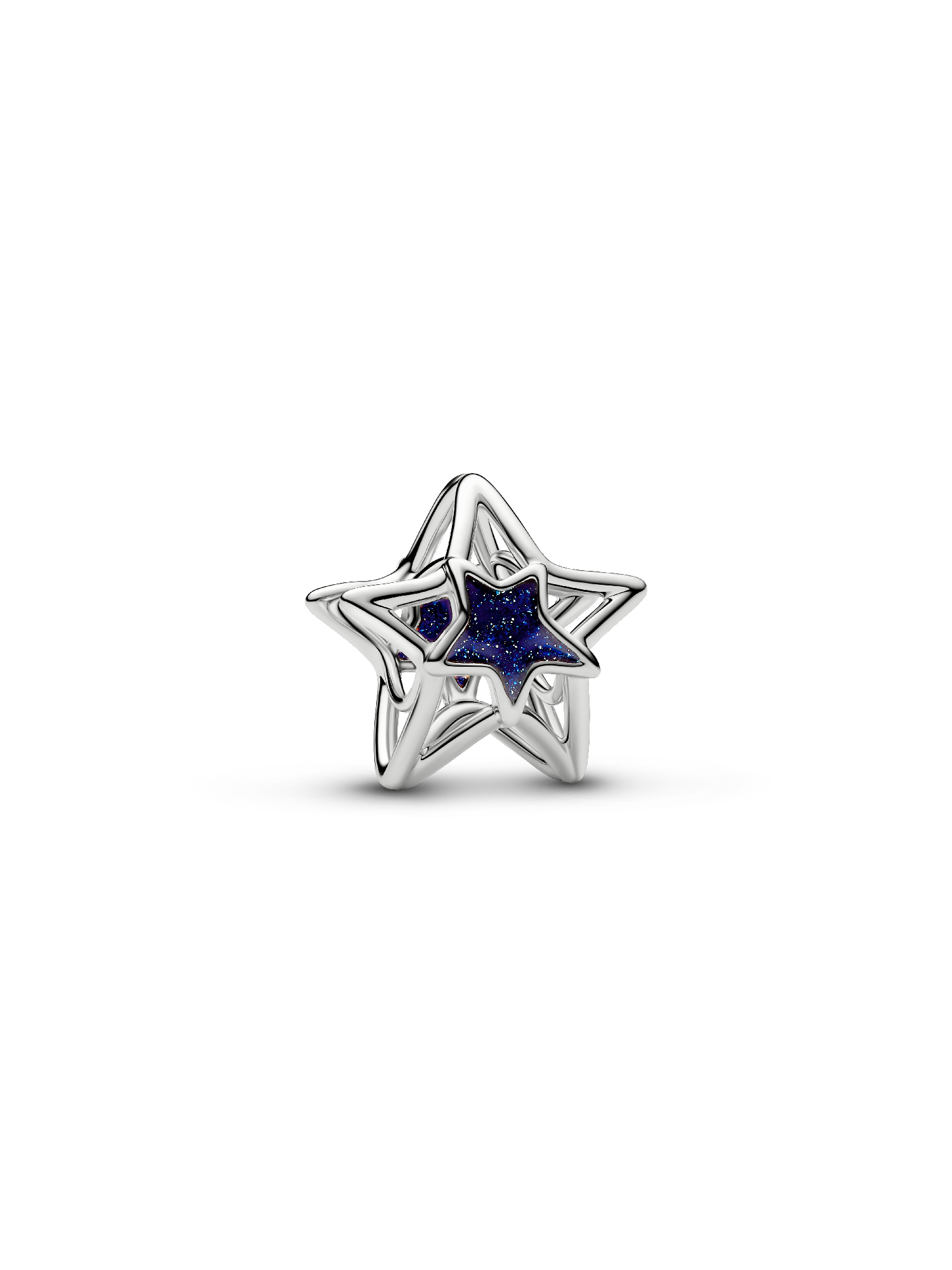 Star Openwork Charm, Platinum Plated