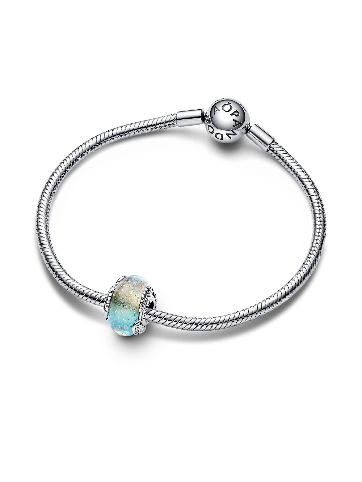 Multicolour Murano Glass & Curved Feather Charm