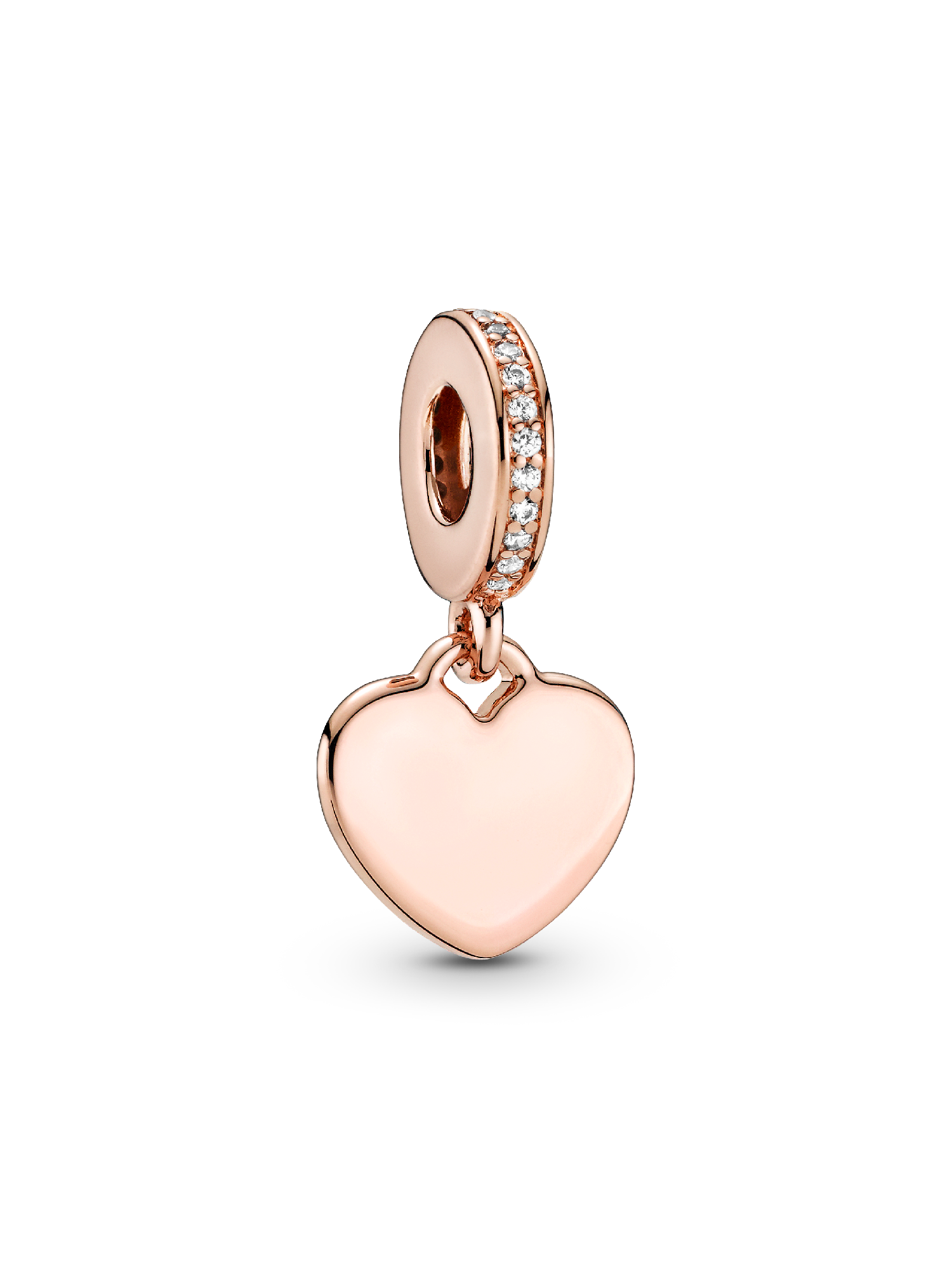 Charm-pendentif Étiquette en forme de cœur à graver