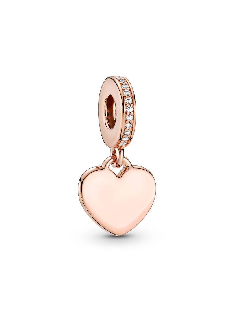 Charm-pendentif Étiquette en forme de cœur à graver