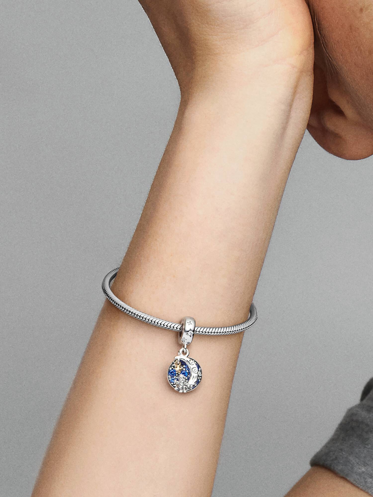 VENTE FINALE - Charm-pendentif double Père Noël sur la lune