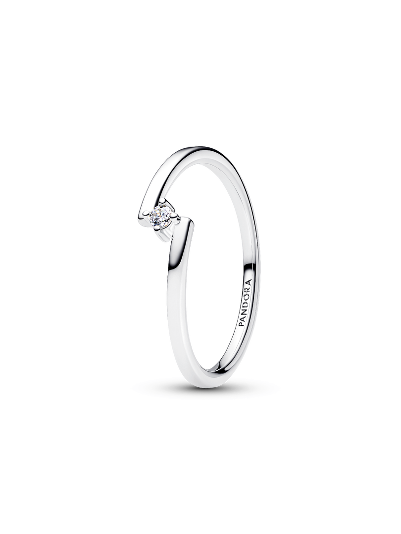 Bague à solitaire anneau fendu