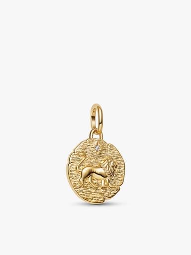 Lion Medallion Charm Earrings