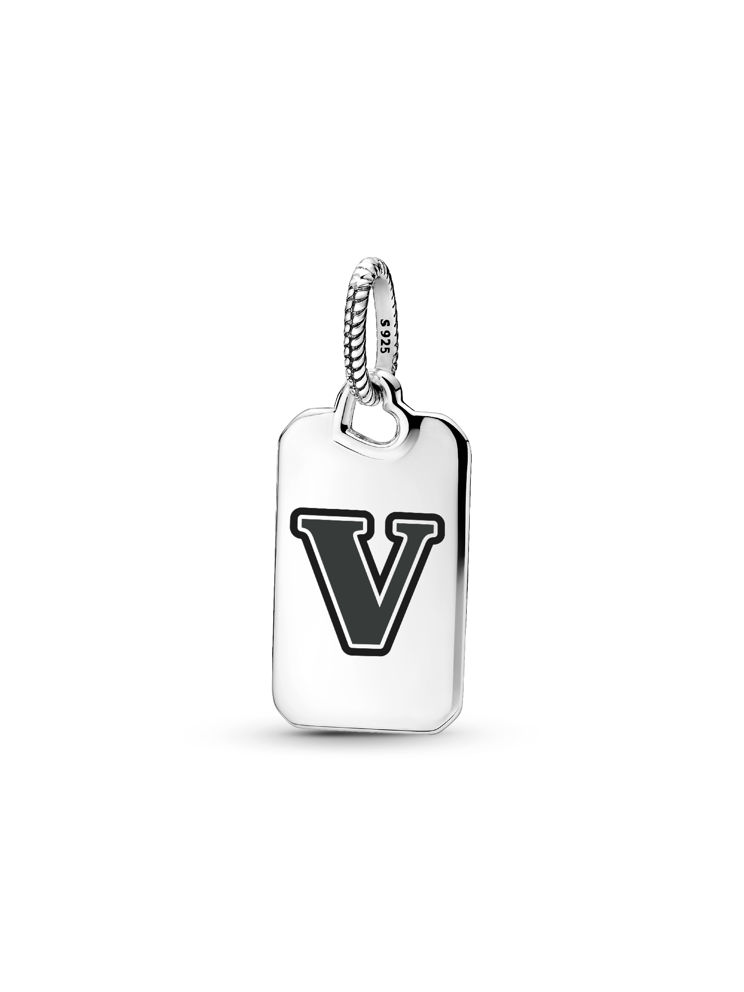 Letter V Rectangle Pendant