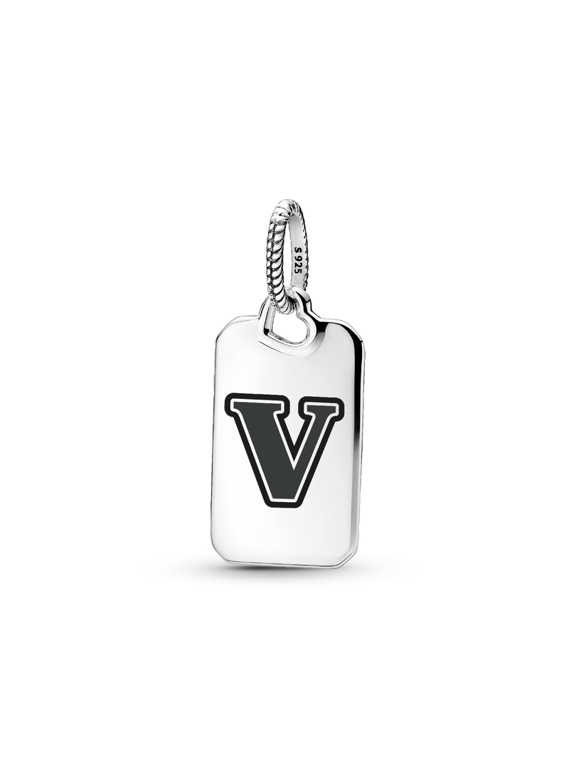 Letter V Rectangle Pendant