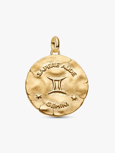 Gemini Zodiac Oversized Medallion Charm