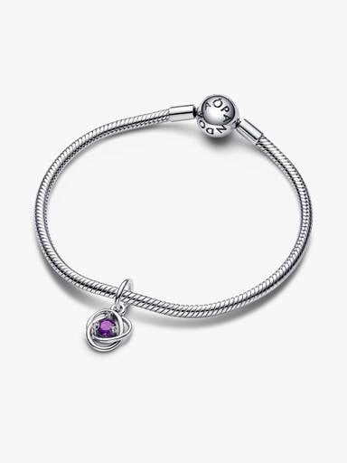 VENTE FINALE - Charm-pendentif Cercle éternel mauve de février