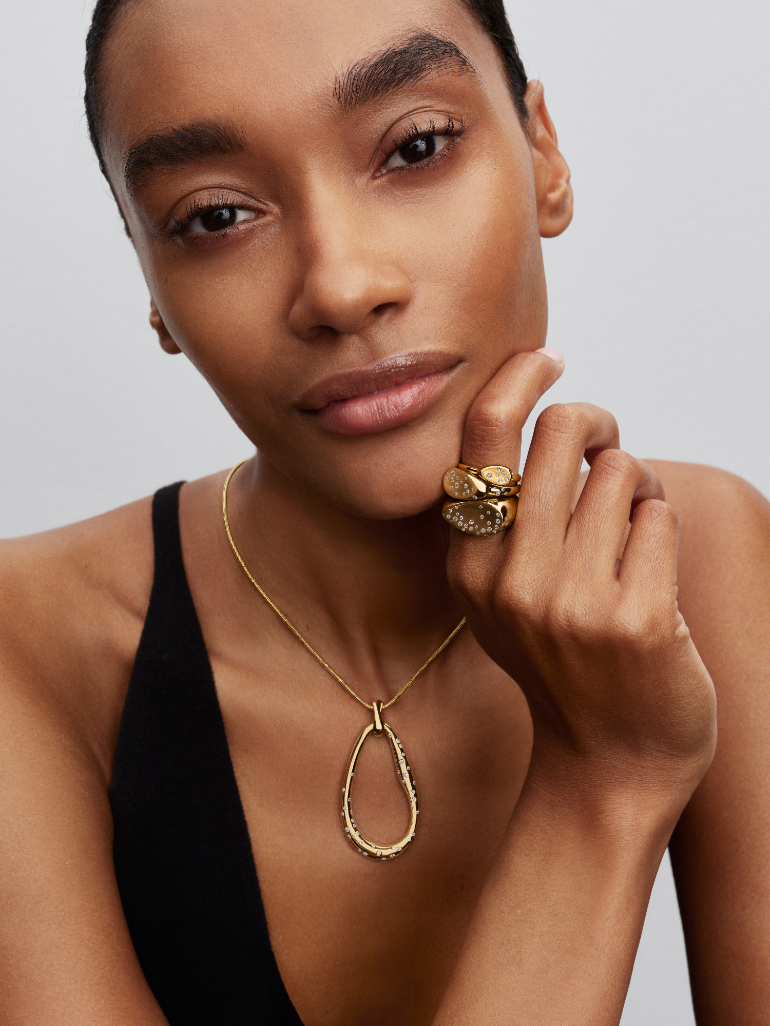 Stone-Set Oval Domed Signet Ring