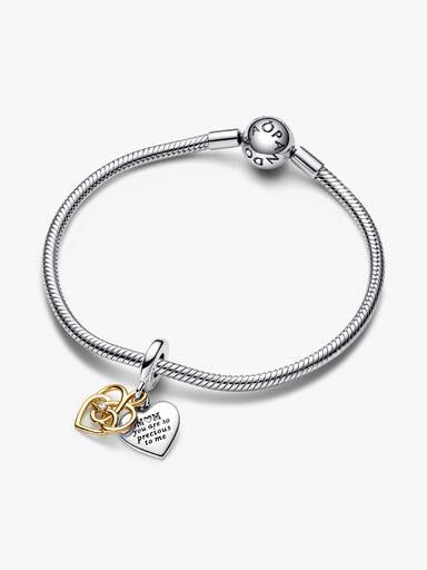 Engravable Mom Double Dangle Charm with Lab-Grown Diamond