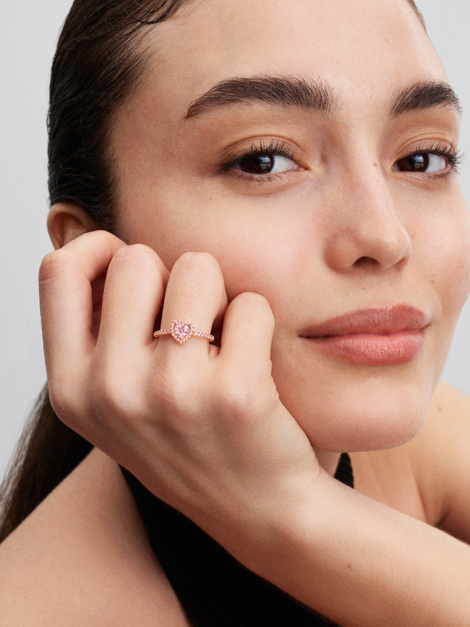 Sparkling Elevated Heart Ring