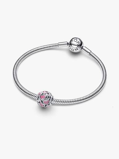 Pink Openwork Hearts Mom Charm