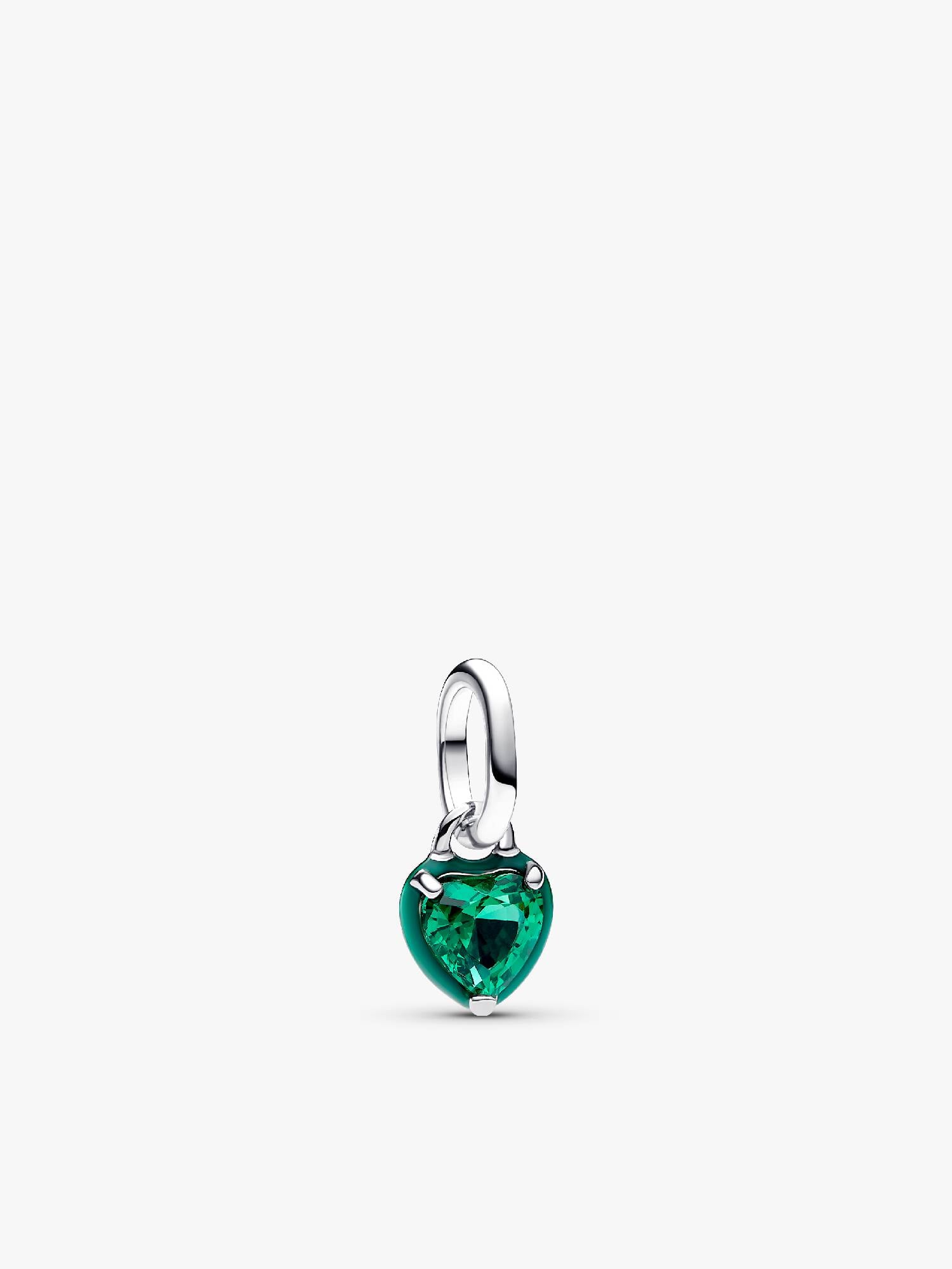 Mini charm-pendentif Chakra en forme de cœur vert Pandora ME