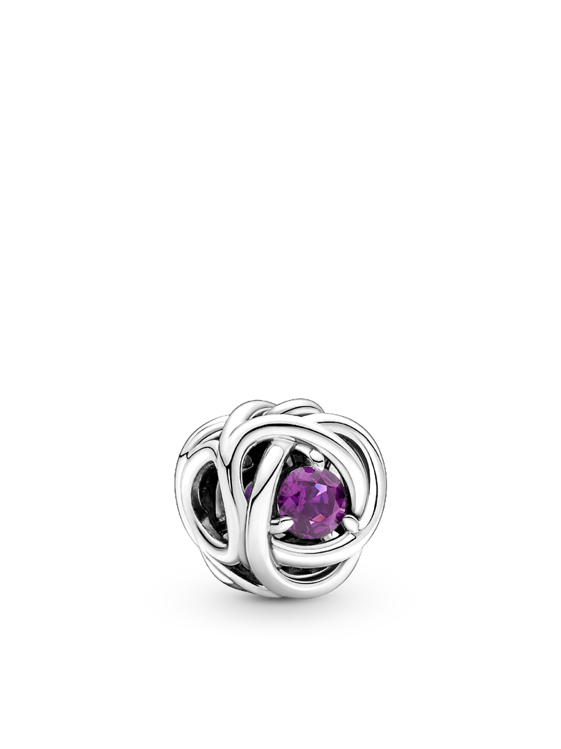 Collier avec charm-pendentif Cercle éternel de février