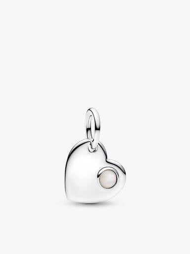 Collier à pendentif Cœur avec pierre de naissance de juin