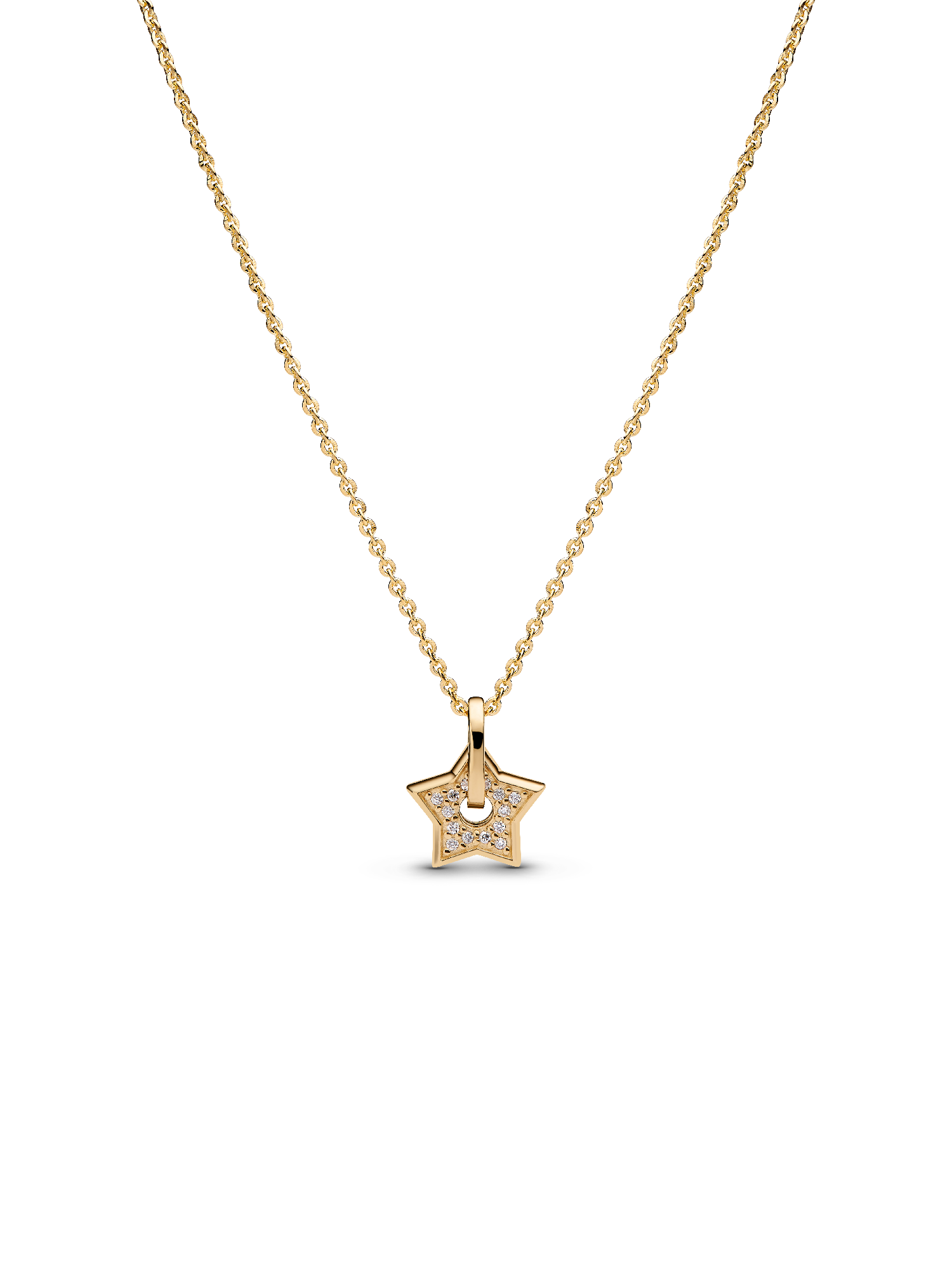 Pandora Talisman 14k Gold Lab-grown Diamond Pavé Star Pendant Necklace