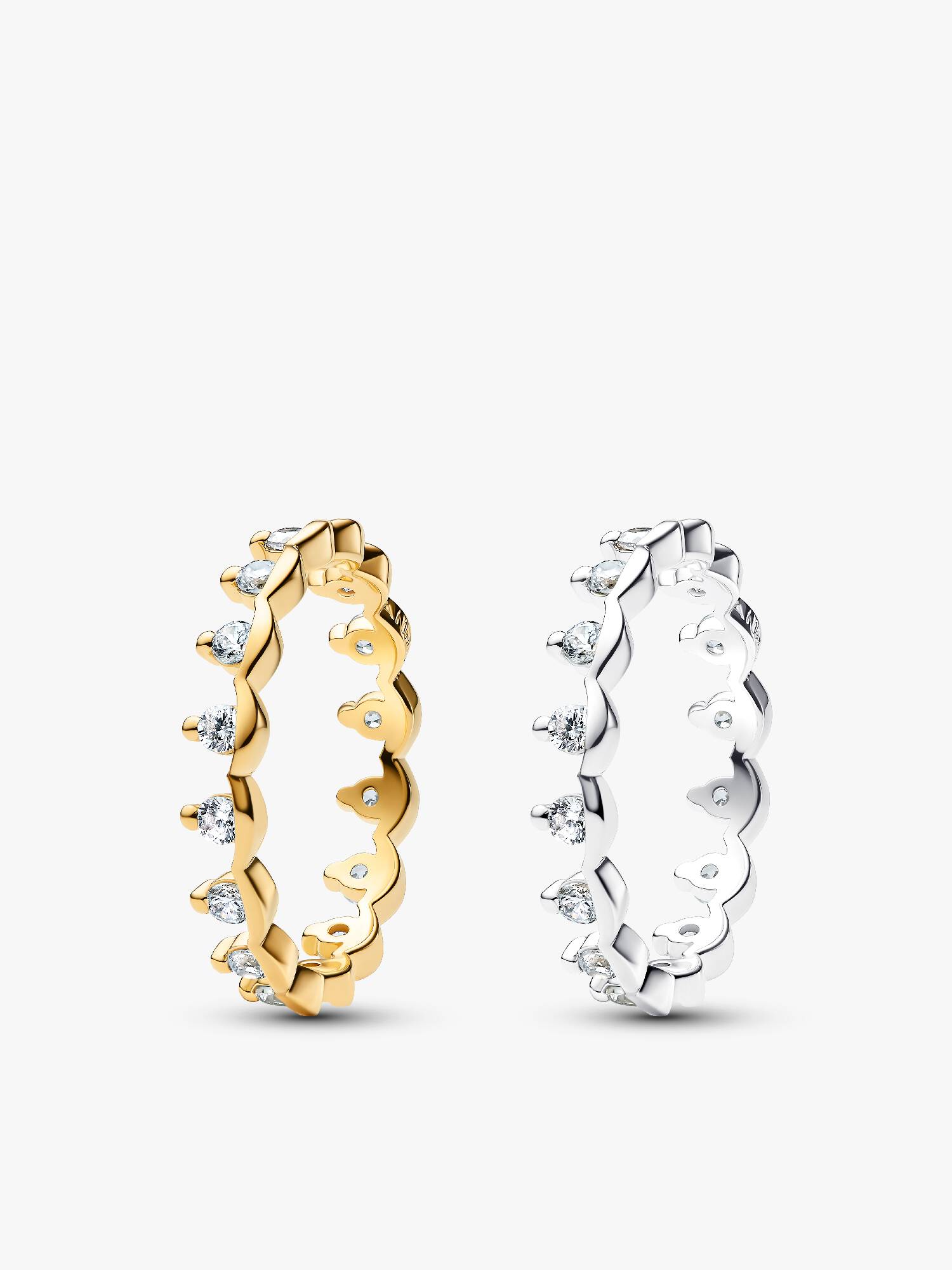 Sparkling Regal Mixed Metal Ring Stack