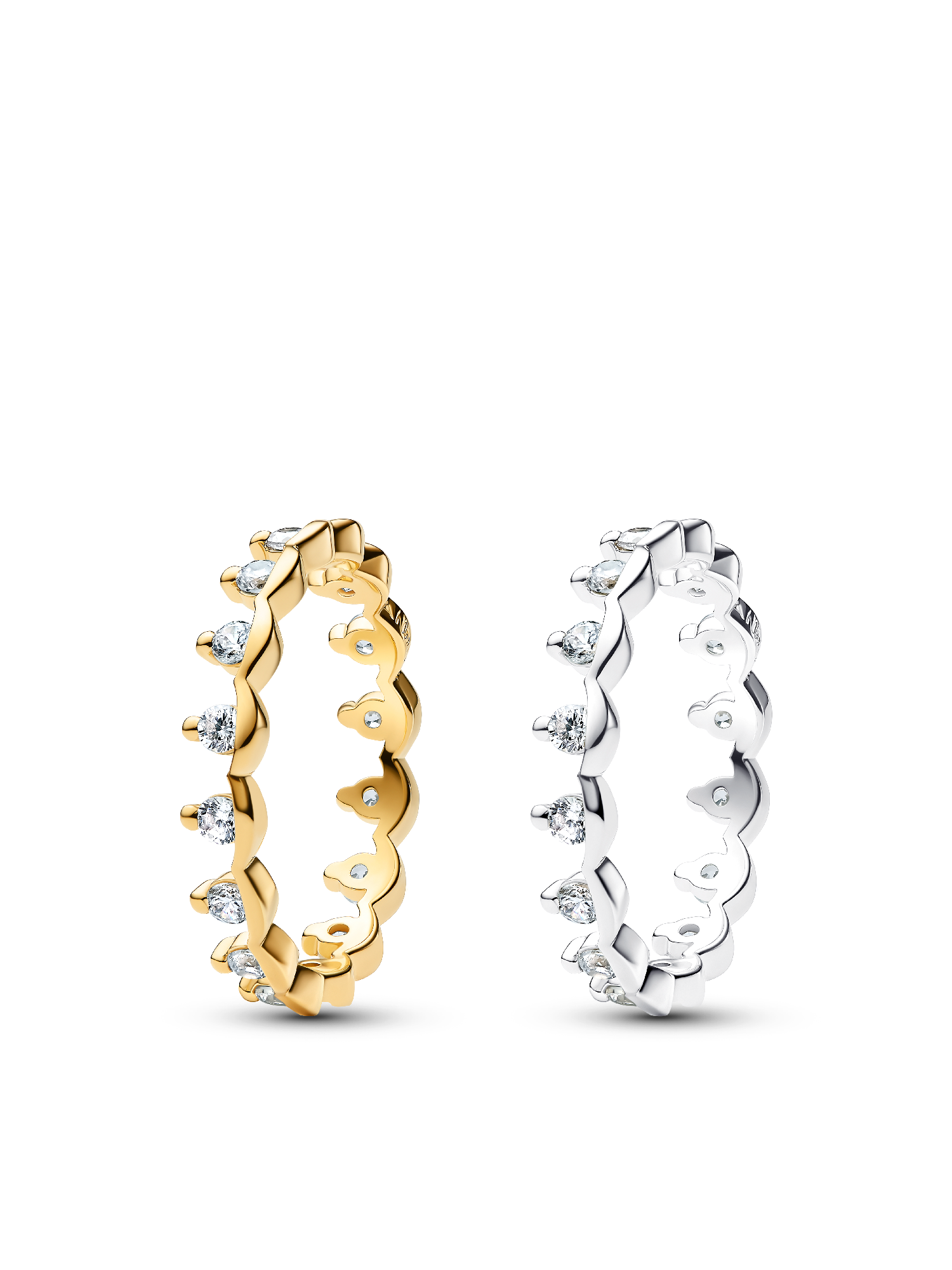 Sparkling Regal Mixed Metal Ring Stack