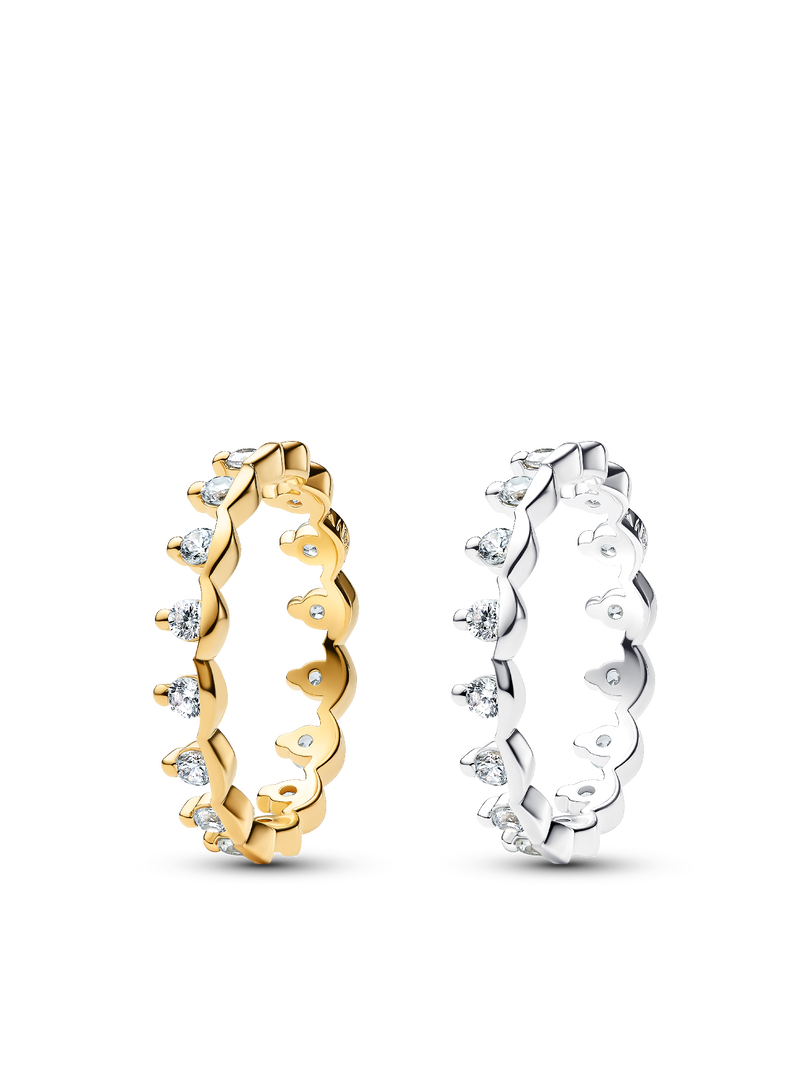 Sparkling Regal Mixed Metal Ring Stack