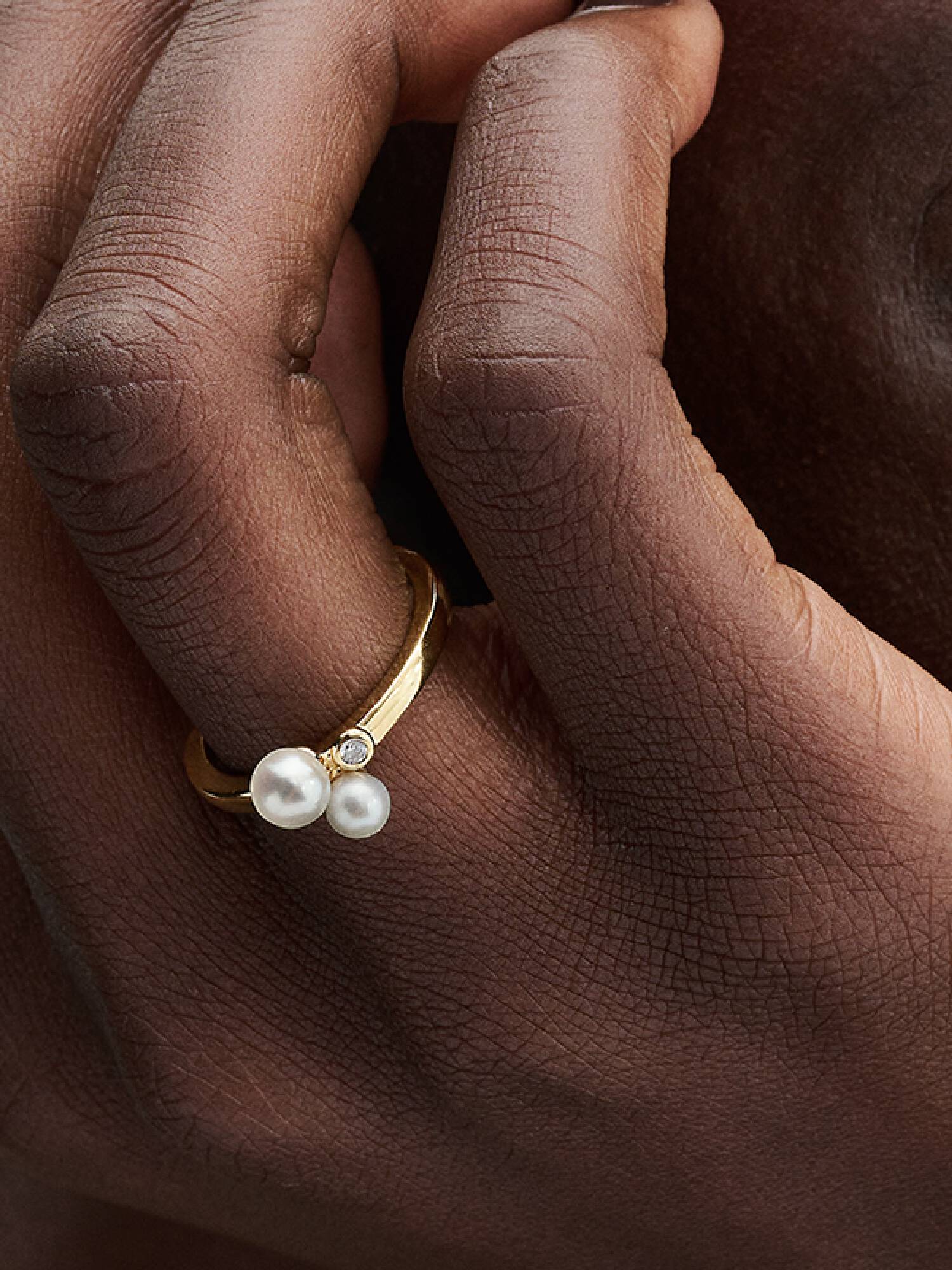 Duo Treated Freshwater Cultured Pearls Ring
