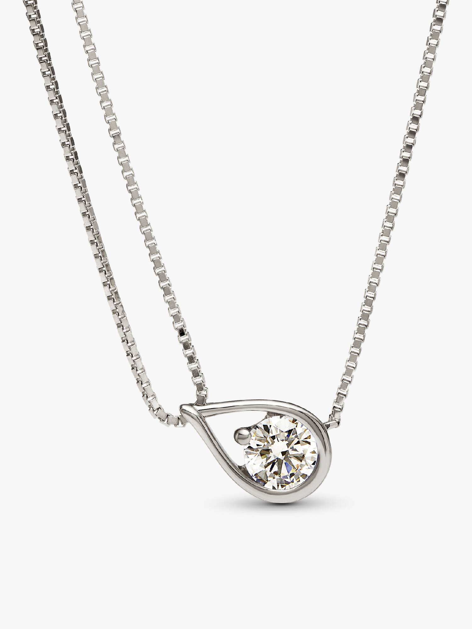 VENTE FINALE -  Collier à double chaîne avec diamant cultivé en laboratoire Pandora Infinite