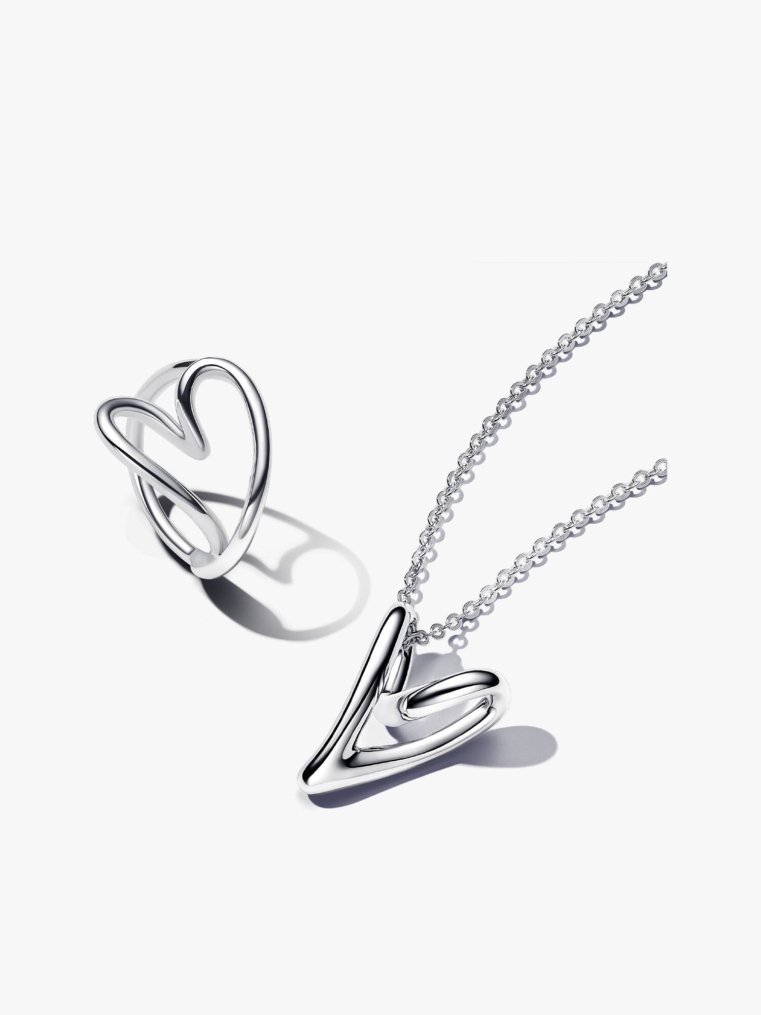 Organically Shaped Heart Jewellery Set
