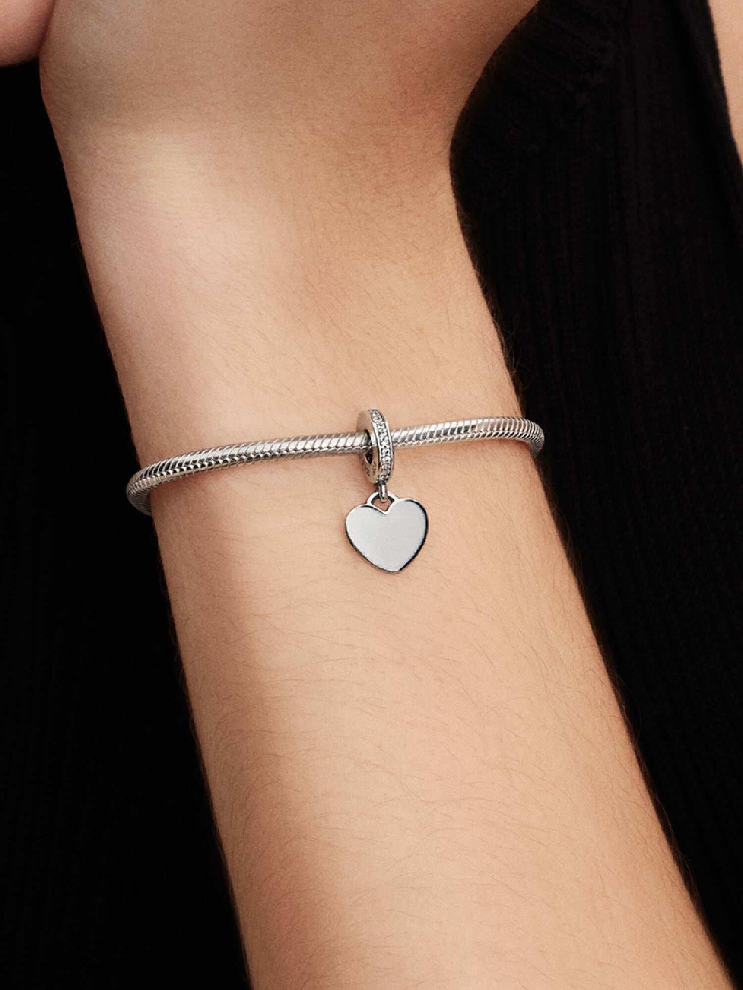 Charm-pendentif Étiquette en forme de cœur à graver