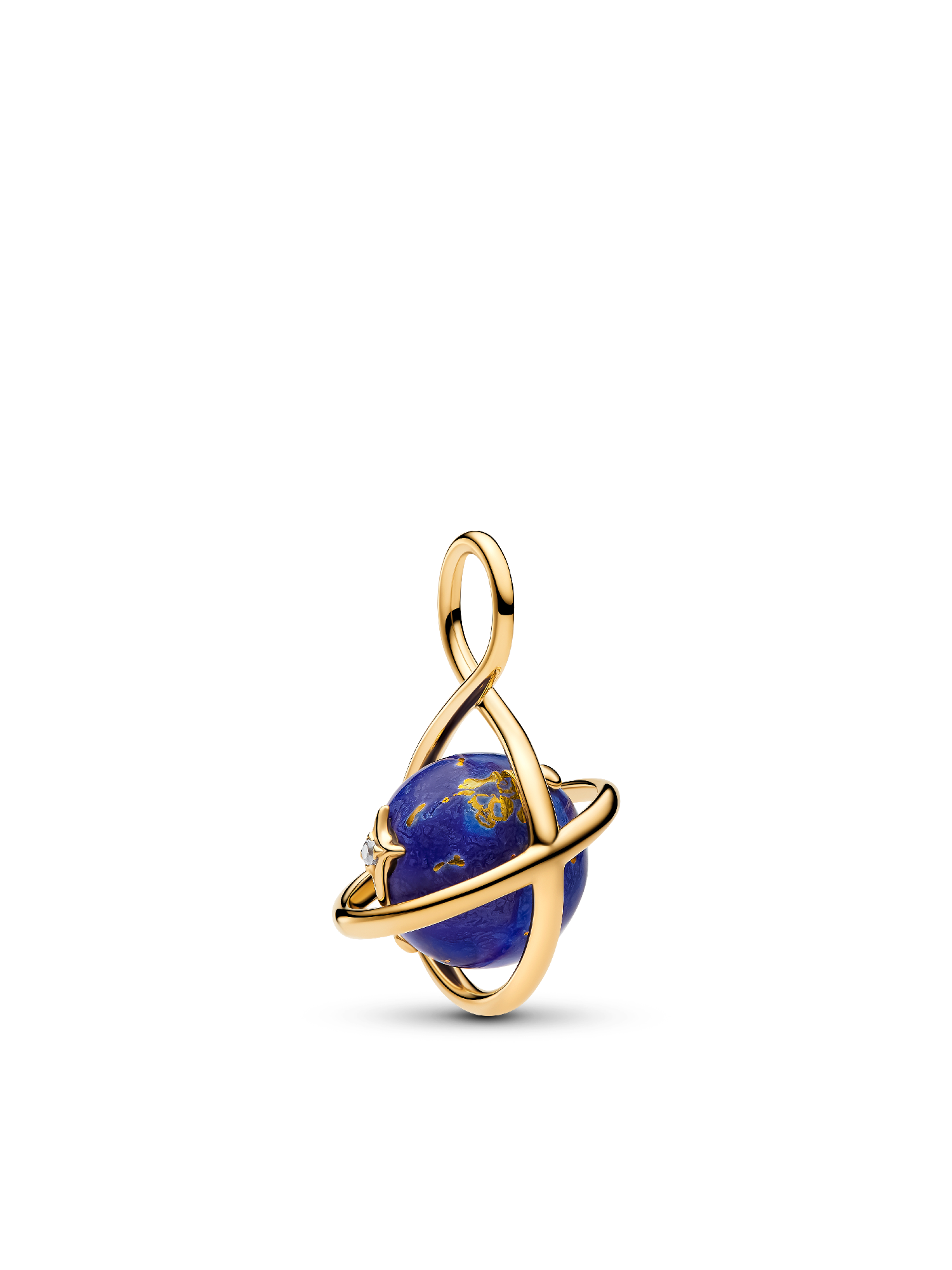 Golden Star and Planet Charm Duo