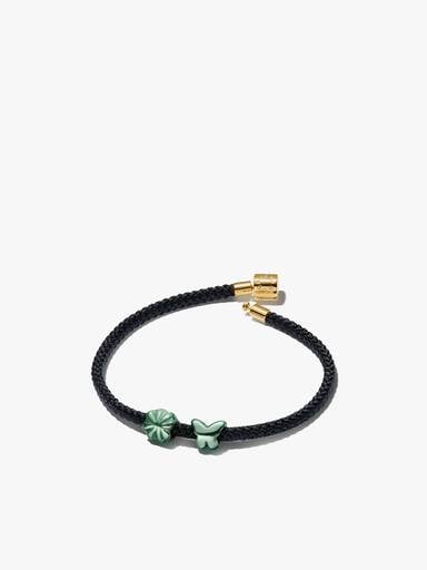 Butterfly & Clover Mini Charm Cord Bracelet
