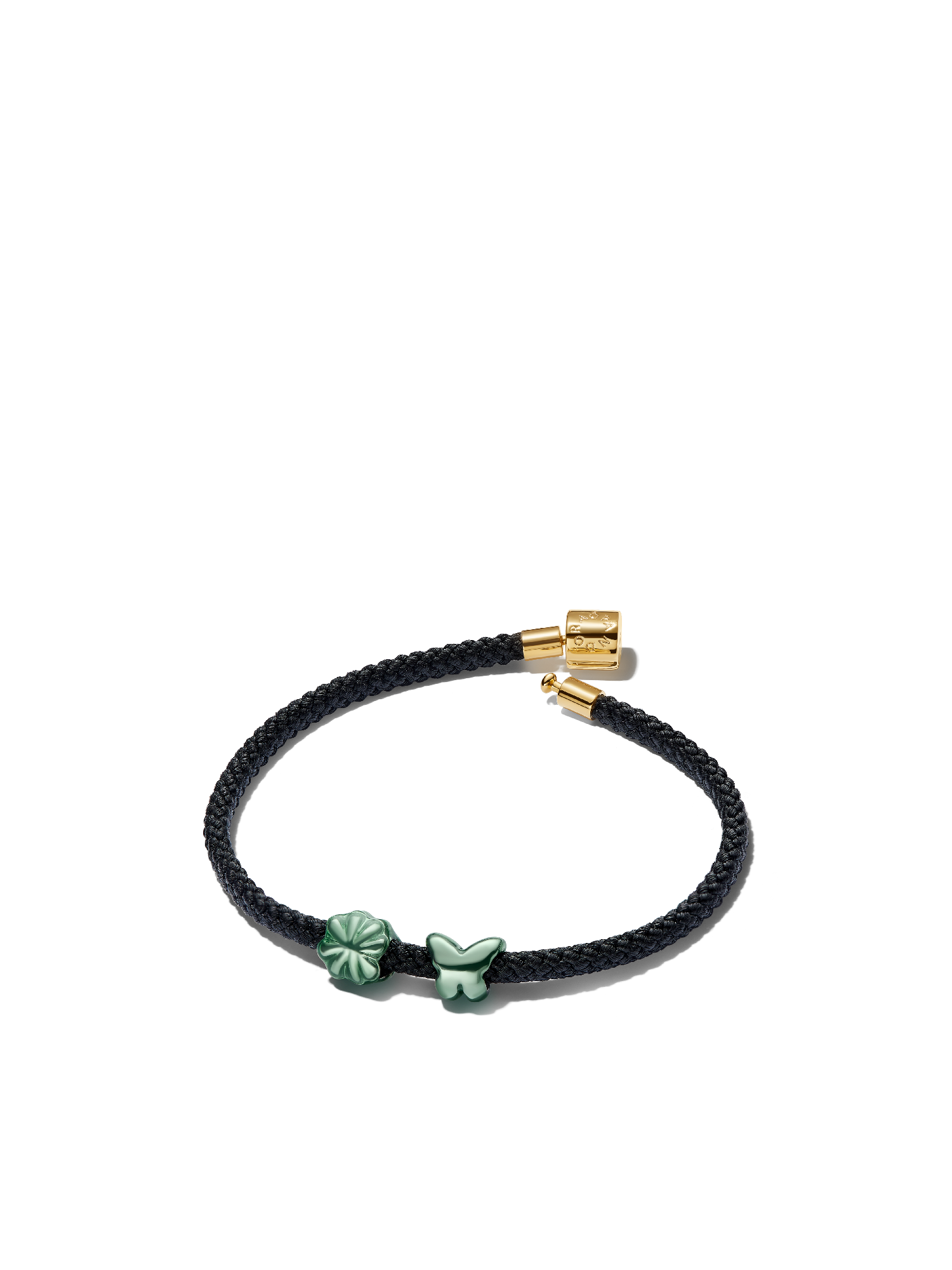Bracelet avec mini-charms Papillon et trèfle à quatre feuilles