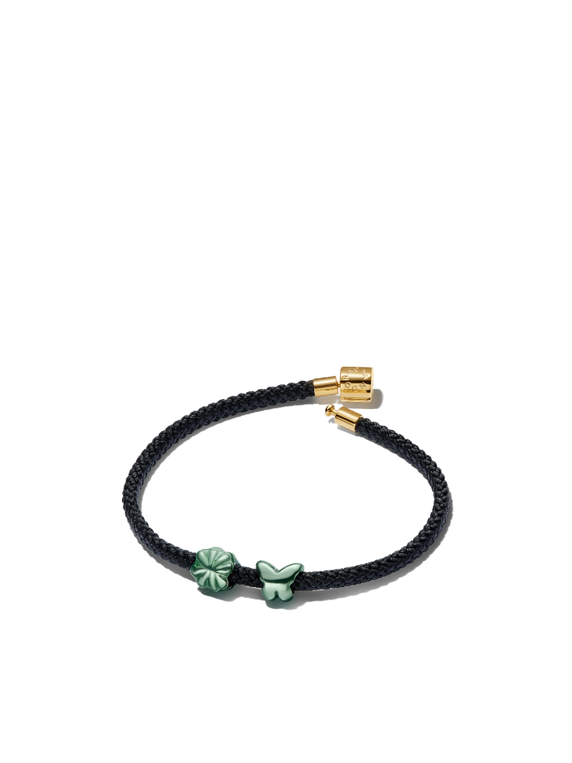 Bracelet avec mini-charms Papillon et trèfle à quatre feuilles