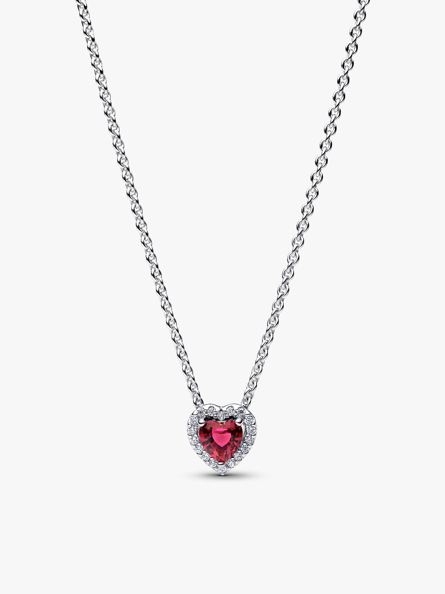 Collier à pendentif Cœur surélevé rouge