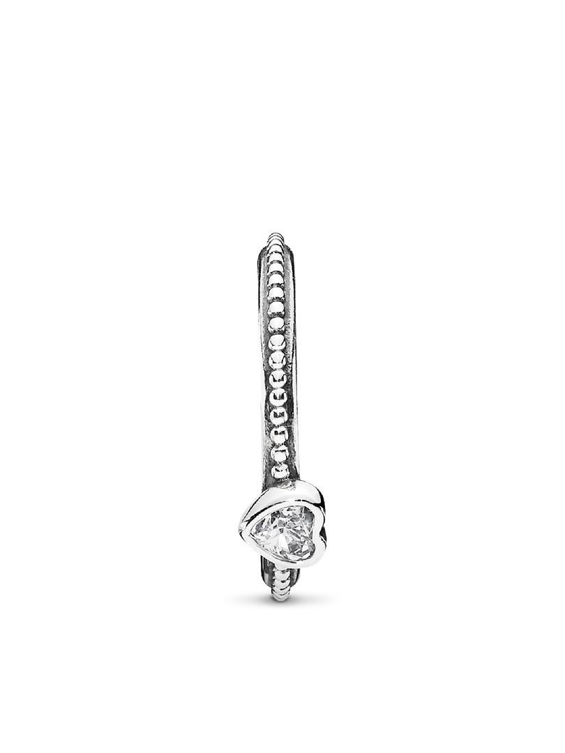 Clear Heart Beaded Ring