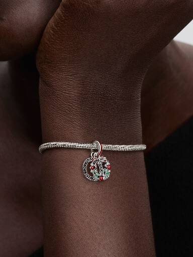 Charm-pendentif double Couronne des fêtes