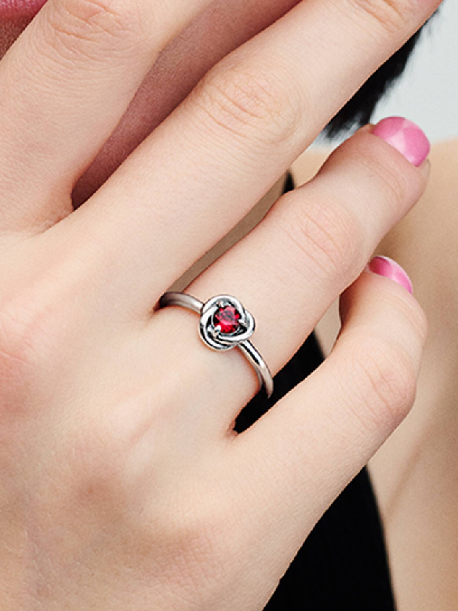 July True Red Eternity Circle Ring
